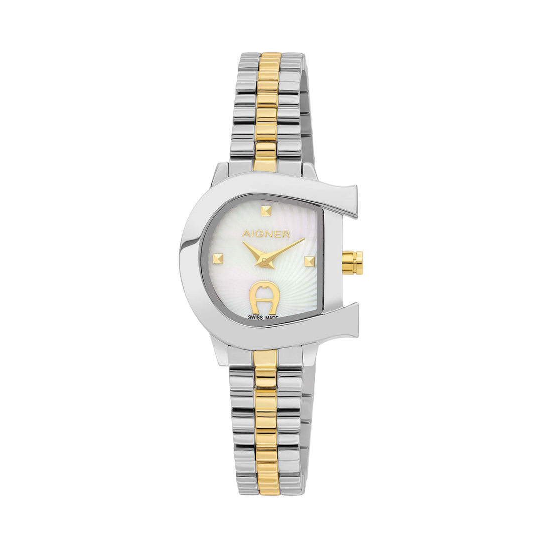 Aigner Galba Ladies Two Tone Yellow Gold Bracelet White Mop Dial Watch | Ma118203 | The Watch House. Shop at www.watches.ae Regular price AED 2875 . Online offers available.