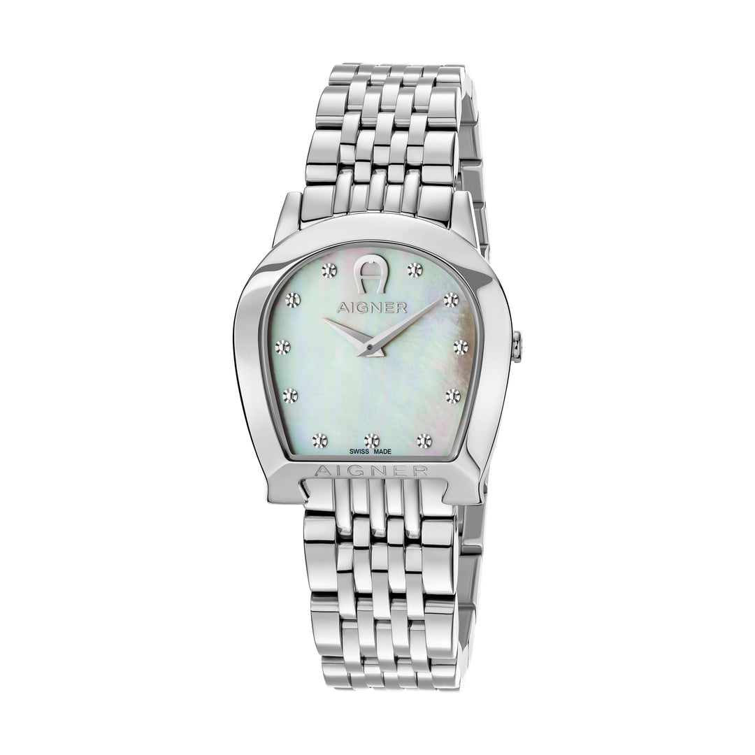 Aigner Alessandria Ladies Steel Bracelet White Mop Dial Watch | Ma130216 | The Watch House. Shop at www.watches.ae Regular price AED 2625 . Online offers available.