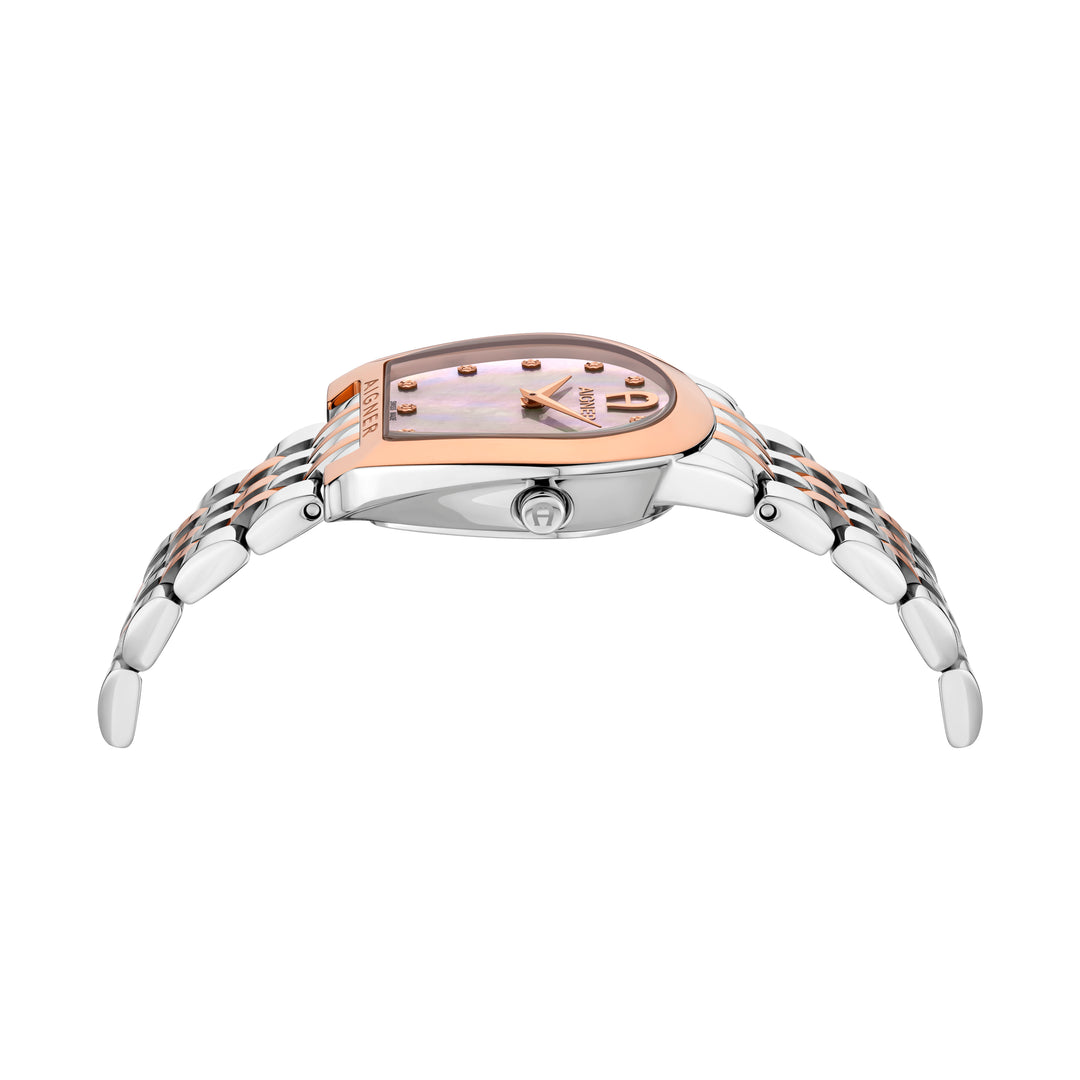 AIGNER ALESSANDRIA LADIES TWO TONE ROSE GOLD BRACELET BLUSH DIAL WATCH