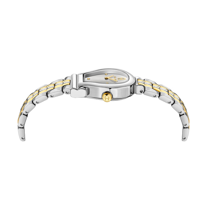 AIGNER TIVOLI LADIES TWO TONE YELLOW GOLD BRACELET SILVER DIAL WATCH