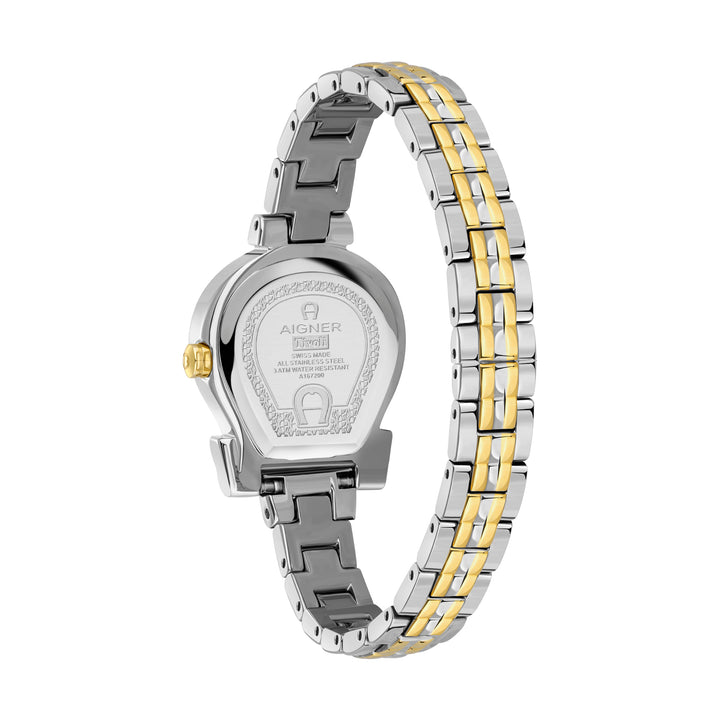 AIGNER TIVOLI LADIES TWO TONE YELLOW GOLD BRACELET SILVER DIAL WATCH