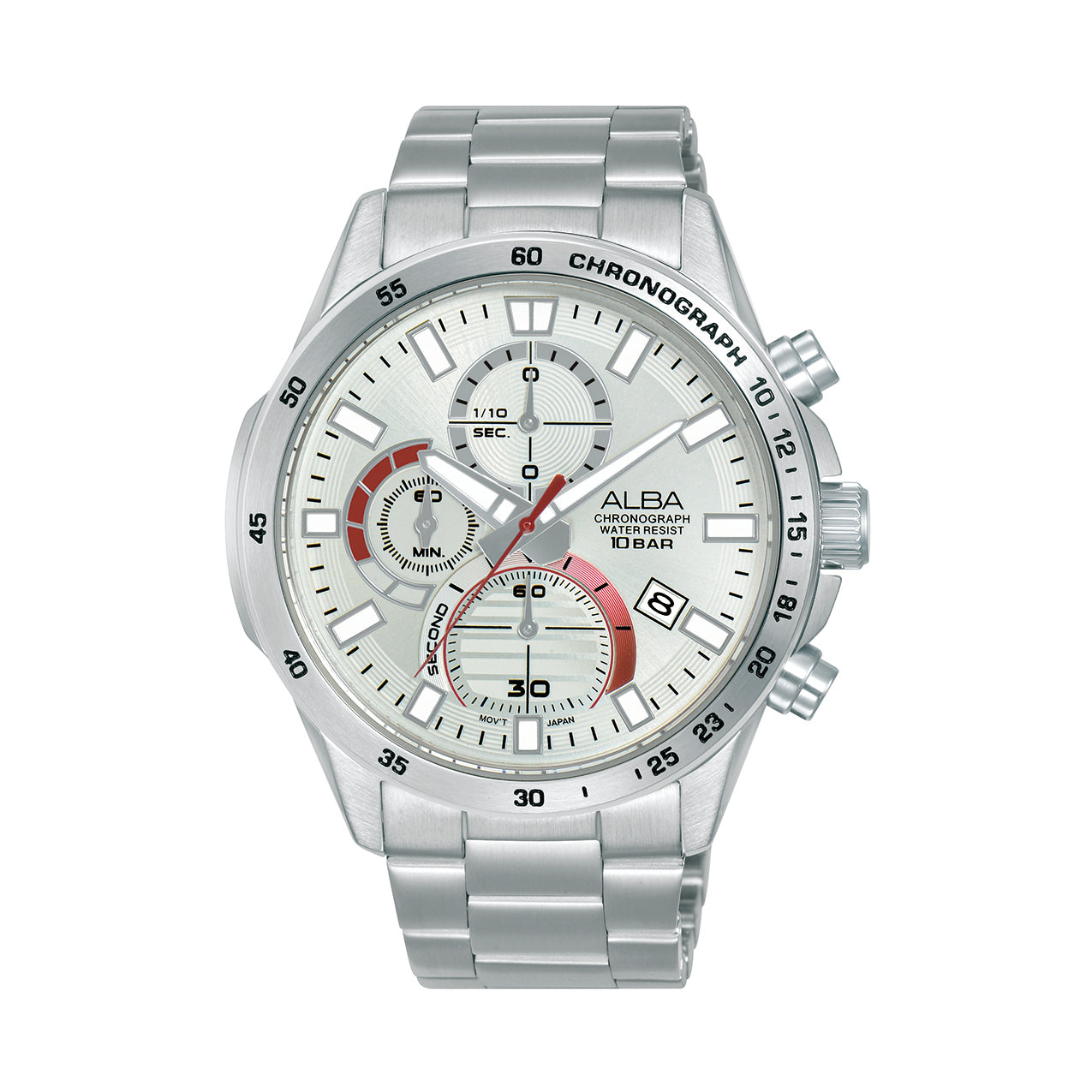 Jam alba cheap 10 bar chronograph