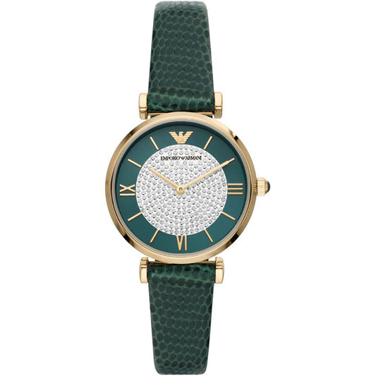 Emporio Armani Analog Watch 0 JWL GP Leather Strap