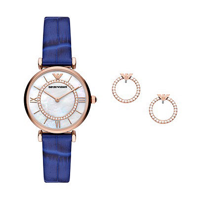 EMPORIO ARMANI SET WATCH AND EARRINGS