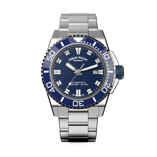Armand Nicolet JS9-44 Men's Automatic Steel Bracelet Blue Dial Watch
