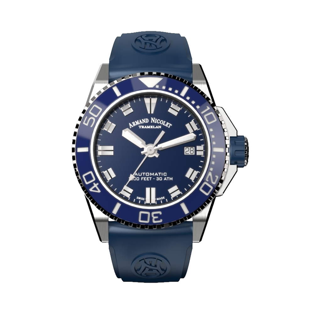 Armand Nicolet JS9-41 Men's Automatic Blue Strap Blue Dial Watch