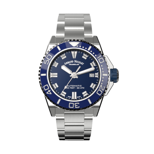 Armand Nicolet JS9-41 Men's Automatic Steel Bracelet Blue Dial Watch