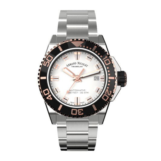 Armand Nicolet JS9-41 Men's Automatic Steel Bracelet Silver Dial Watch