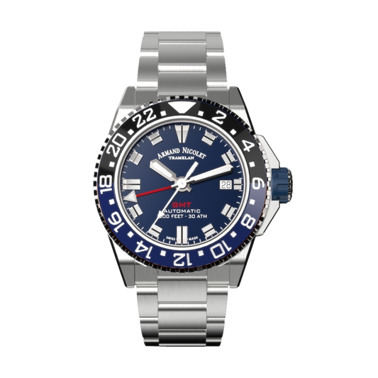 Armand Nicolet JS9-41 Men's Automatic Steel Bracelet Blue Dial Watch