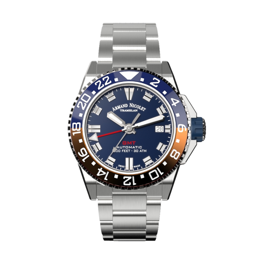 Armand Nicolet JS9-41 Men's Automatic Steel Bracelet Blue Dial Watch