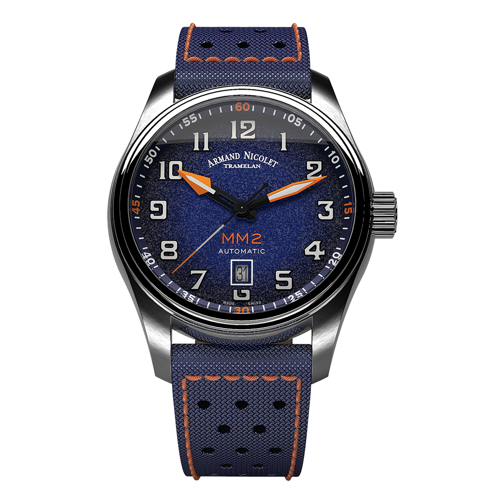 Armand Nicolet MM2 Men's Automatic Blue Strap Blue Dial Watch