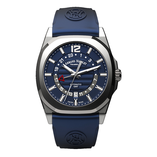 Armand Nicolet J09-3 Men's Automatic Blue Strap Blue Dial Watch