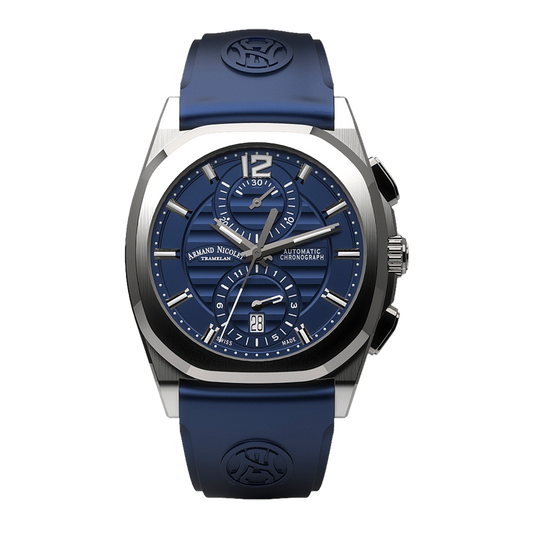 Armand Nicolet J09-3 Men's Automatic Blue Strap Blue Dial Watch