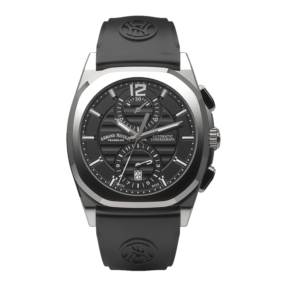 Armand Nicolet J09-3 Men's Automatic Black Strap Black Dial Watch