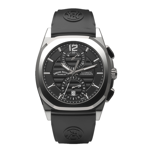 Armand Nicolet J09-3 Men's Automatic Black Strap Black Dial Watch