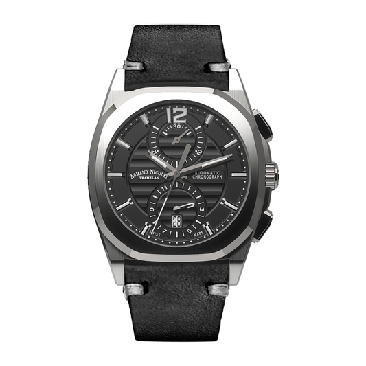 Armand Nicolet J09-3 Men's Automatic Black Strap Black Dial Watch