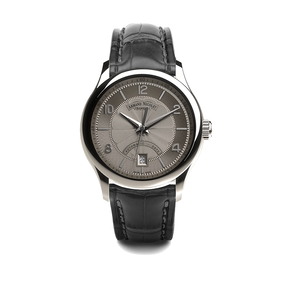 Armand Nicolet M02-4 Men's Automatic Grey Strap Grey Dial Watch