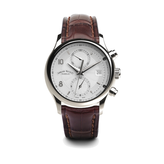Armand Nicolet M02-4 Men's Automatic Brown Strap Silver Dial Watch