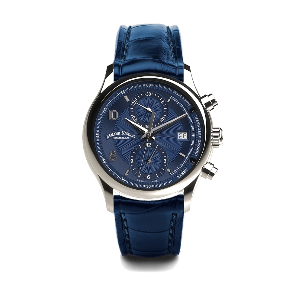 Armand Nicolet M02-4 Men's Automatic Blue Strap Blue Dial Watch