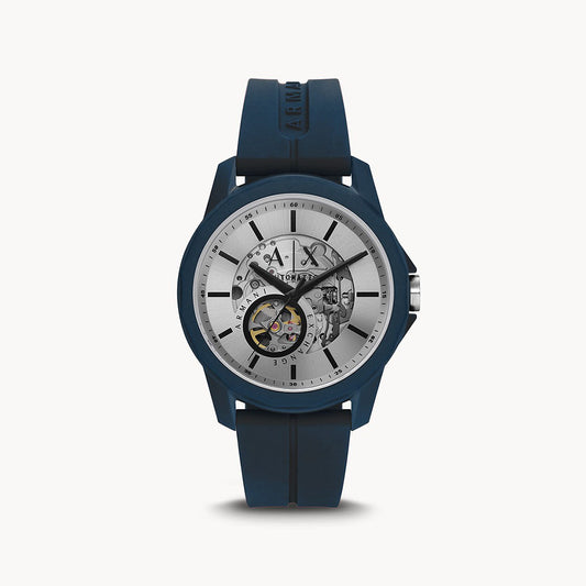 Armani Exchange Men's Automatic Blue Silicone Watch