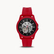 Armani Exchange Men's Automatic Red Silicone Watch
