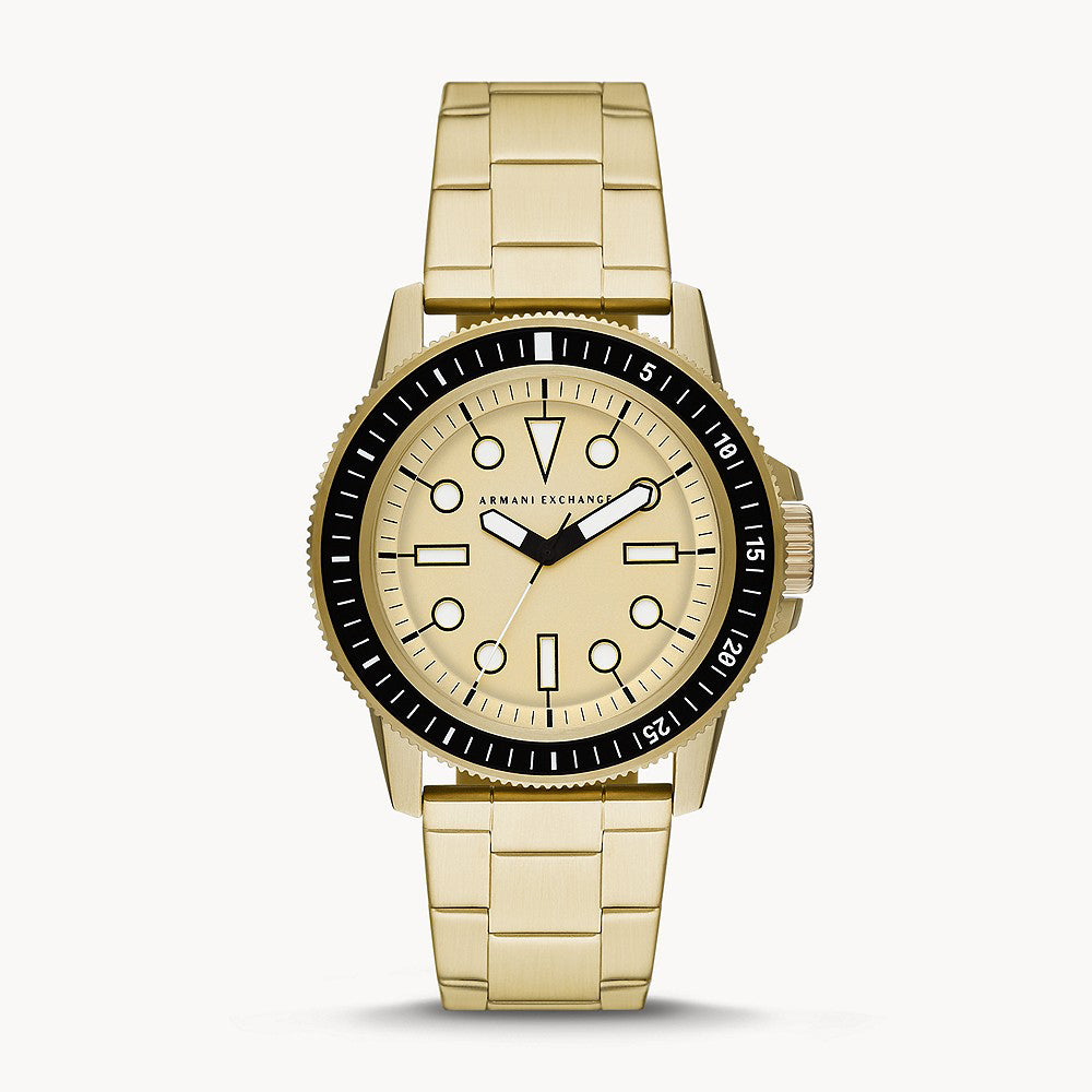 Armani Exchange Men's Three-Hand Gold-Tone Stainless Steel Watch