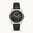 Armani Exchange Men's Men's Multifunction Brown Leather Watch