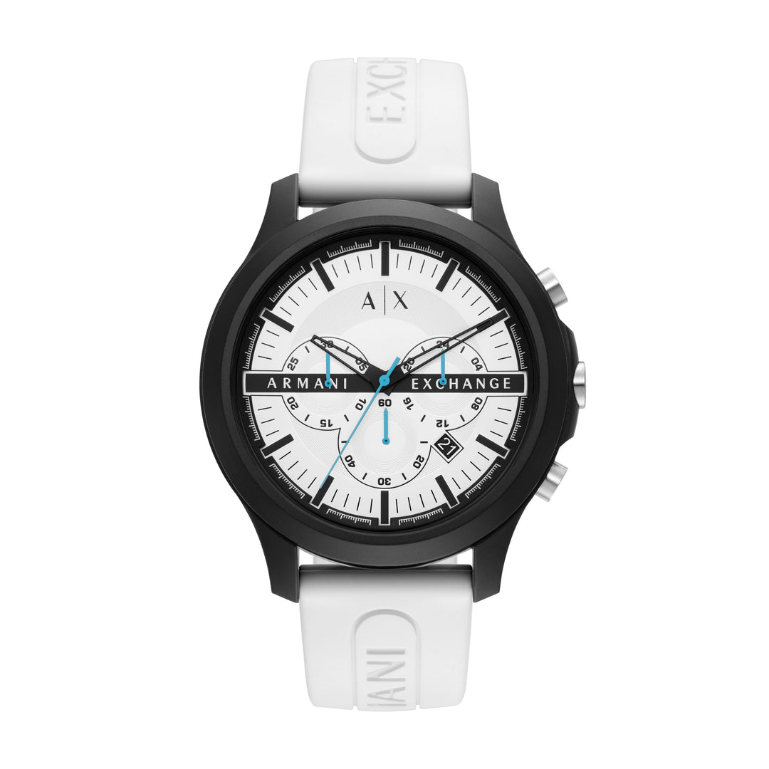 Armani Exchange Men's Chronograph White Silicone Watch
