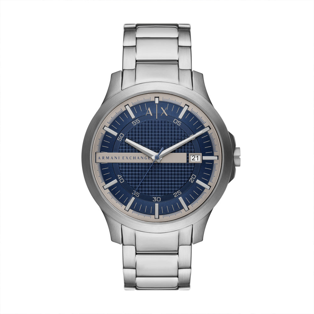 Armani Exchange Men's Three-Hand Date Stainless Steel Blue Dial Watch