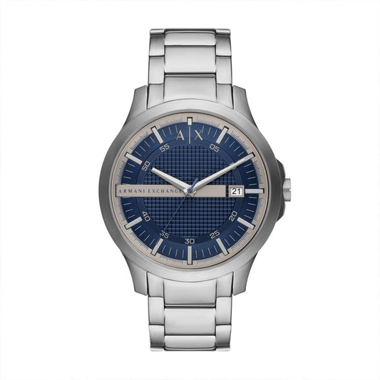 Armani Exchange Men's Three-Hand Date Stainless Steel Blue Dial Watch