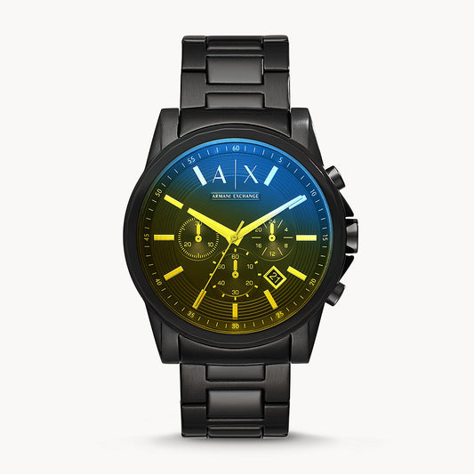Armani Exchange Men's Chronograph Black Stainless Steel Watch