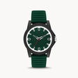 Armani Exchange Men's Three Hand Green Silicone Green Dial Watch