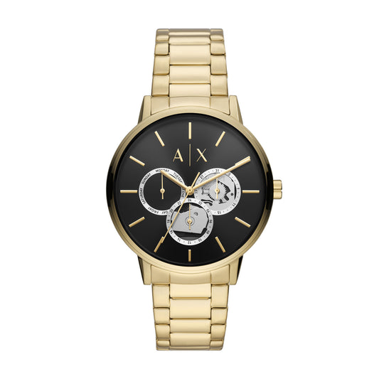 Armani Exchange Men's Multifunction Gold-Tone Stainless Steel Watch