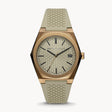 Armani Exchange Men's Three-Hand Date Light Brown Silicone Watch