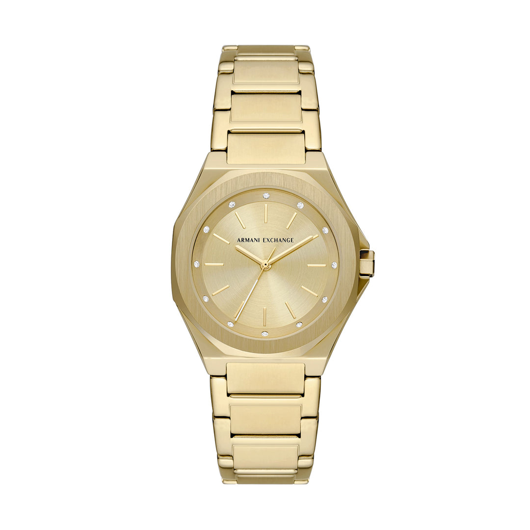 Armani Exchange Three-Hand Gold-Tone Stainless Steel Watch