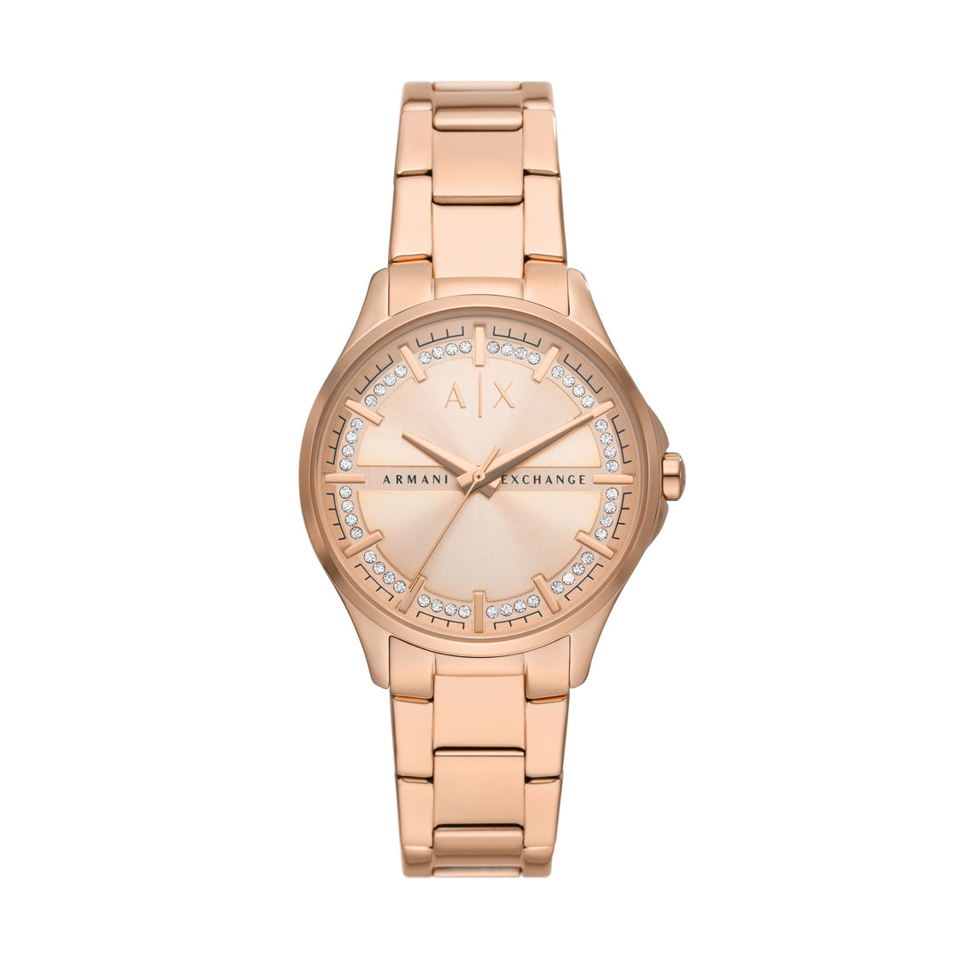 Armani Exchange Women's Three-Hand Rose Gold-Tone Stainless Steel Watch