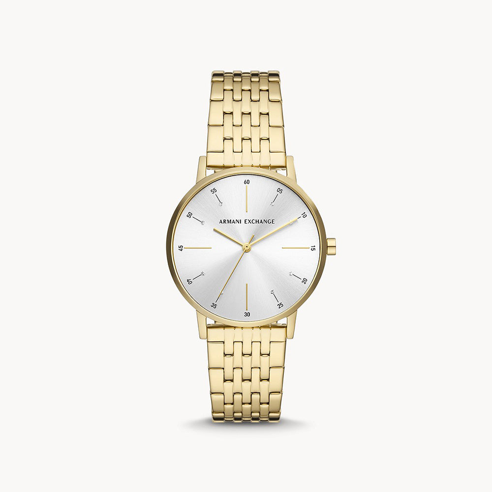 Armani Exchange Women's Three-Hand Gold-Tone Stainless Steel Watch