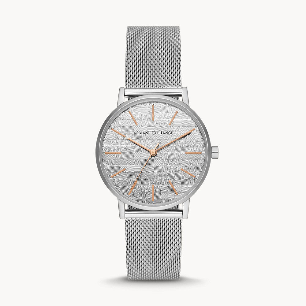 Ax5383 Armani Exchange Women's Three-Hand Stainless Steel Mesh Watch – The ...
