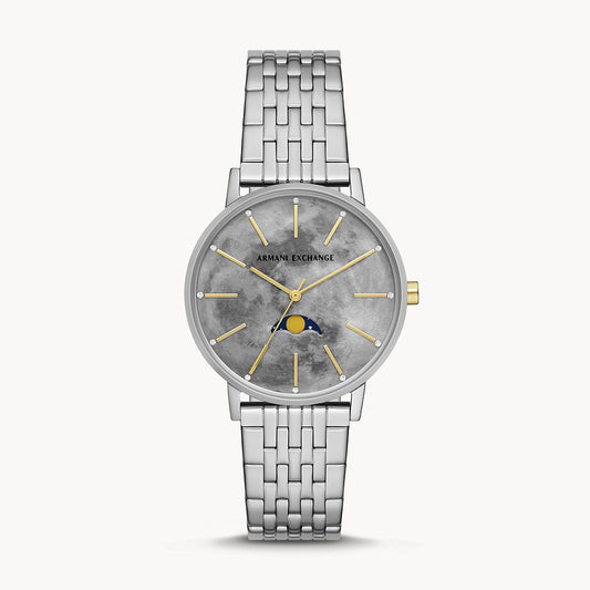 Armani Exchange Women's Moonphase Multifunction Stainless Steel Watch