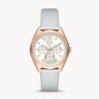 Armani Exchange Women's Multifunction Silver Leather Watch