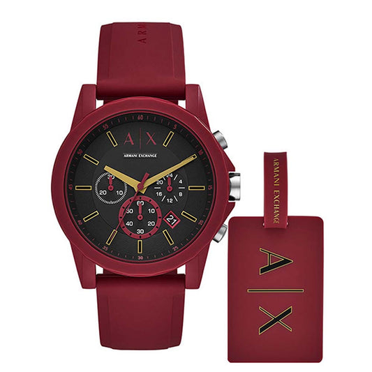 Armani Exchange Men's Set Watch And Luggage Tag
