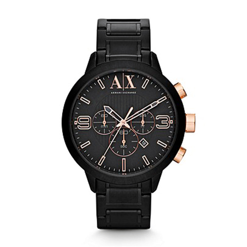 Armani Exchange Men's Chronograph Black Steel Watch