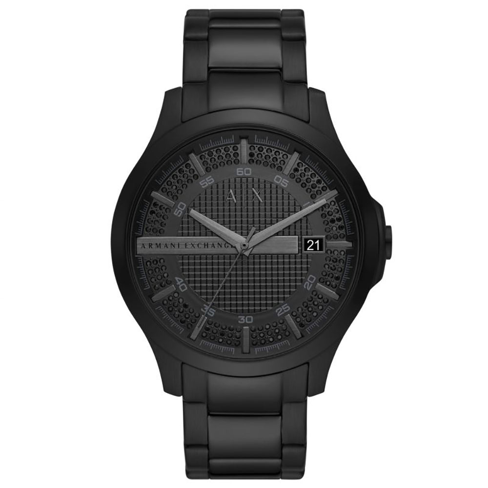 Armani Exchange Men's Three-Hand Date Black Stainless Steel Watch