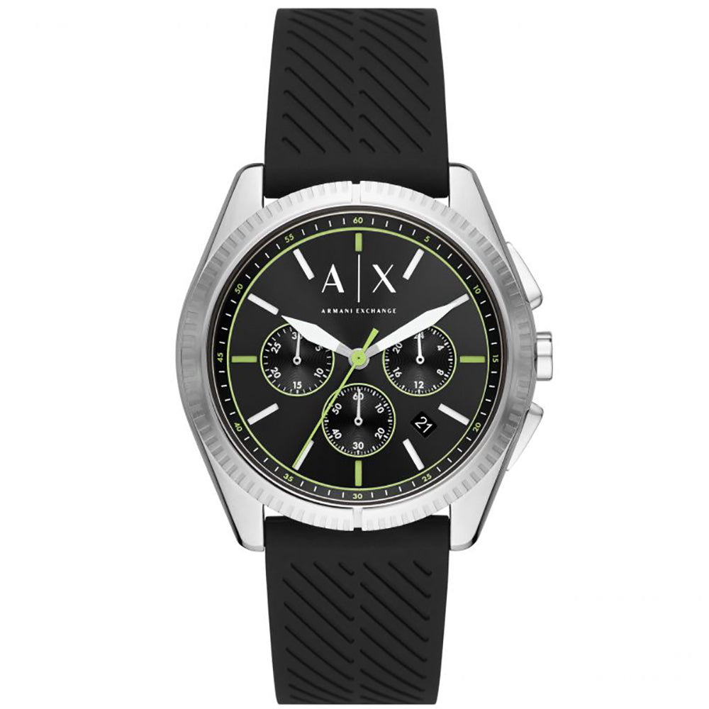 Armani Exchange Men's Chronograph Black Silicone Watch