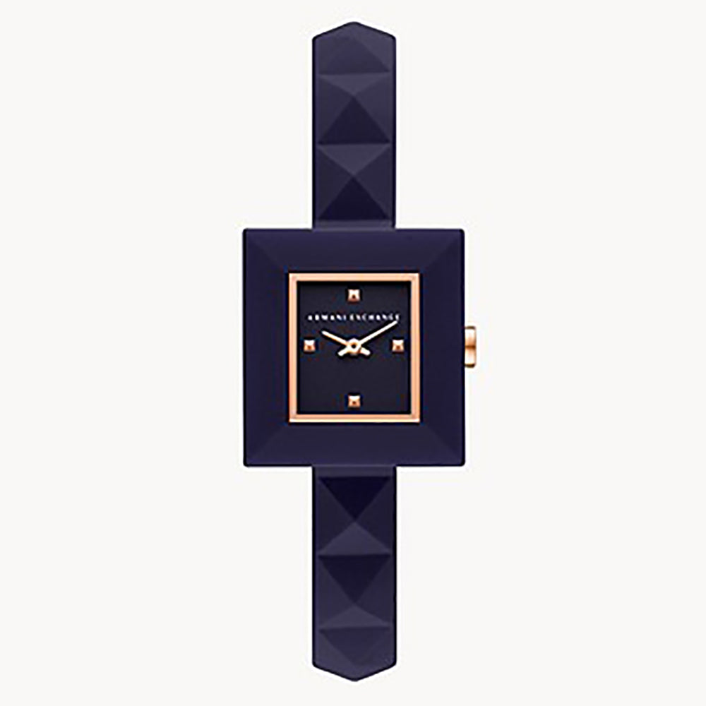 Armani Exchange Women's Two-Hand Purple Silicone Watch