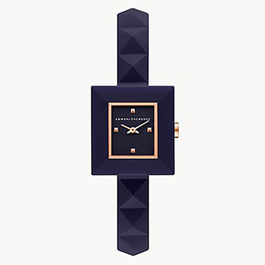 Armani Exchange Women's Two-Hand Purple Silicone Watch