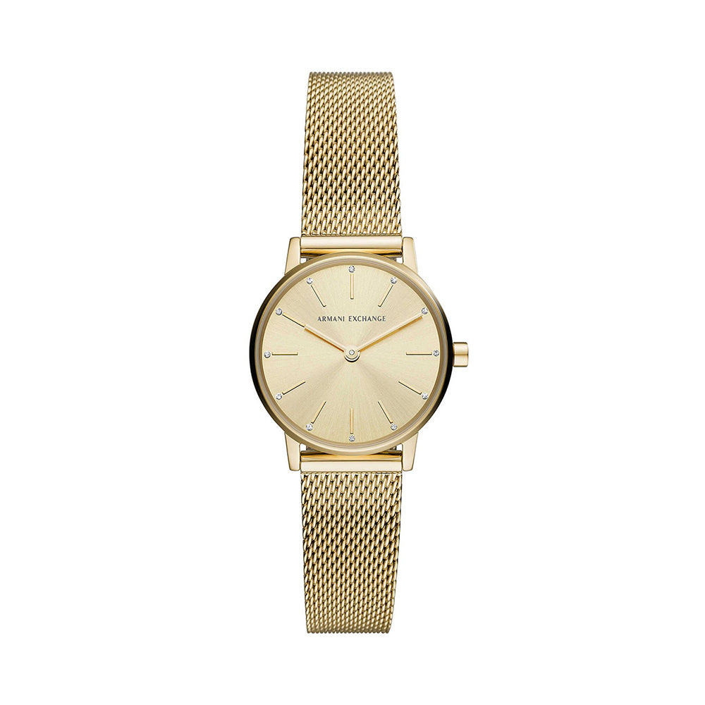 Armani Exchange Women's Two-Hand Gold-Tone Stainless Steel Watch
