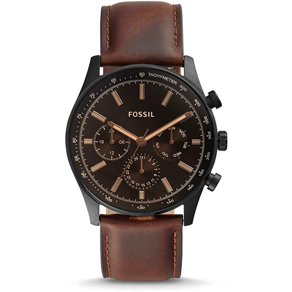 Fossil Analog Men's Watch Stainless Steel Leather Strap - BQ2457