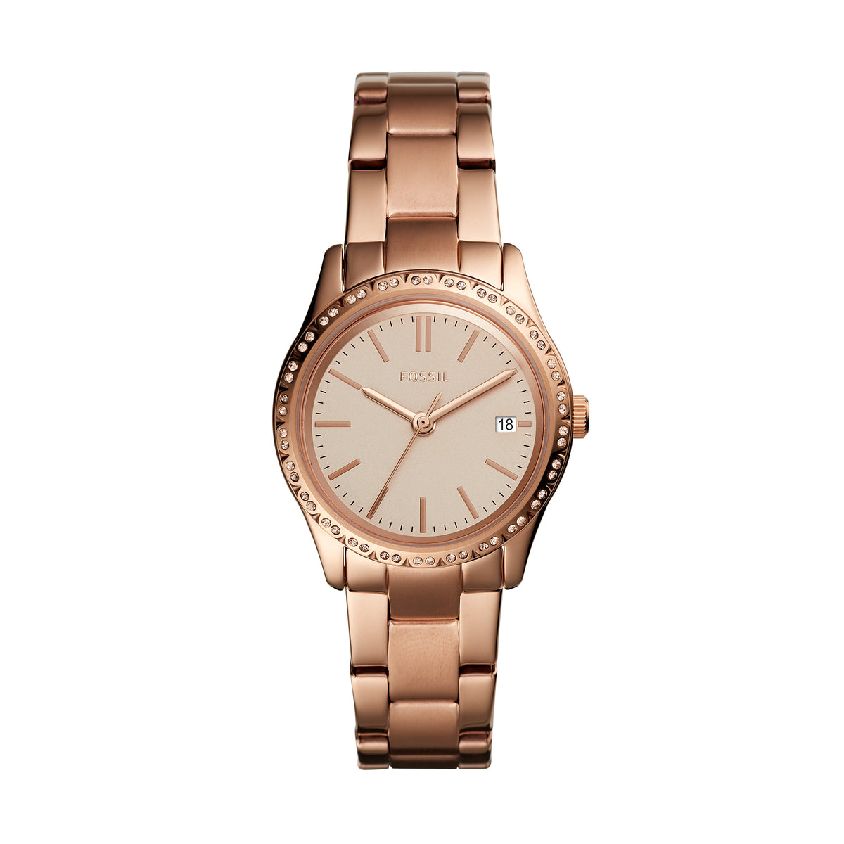 Fossil Analog Women's Watch Gold Plated Metal Bracelet