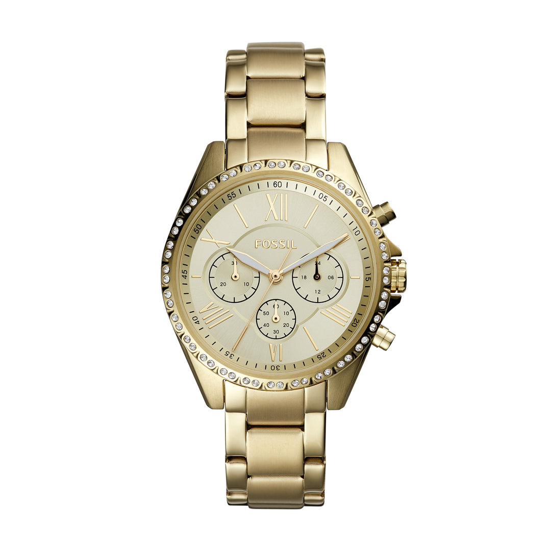 Fossil Analog Women's Watch Gold Plated Metal Bracelet - BQ3378